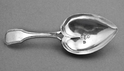 Georgian Heart Shaped Silver Caddy Spoon - Matthew Linwood